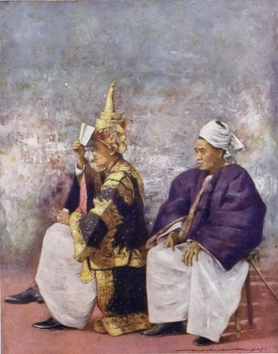 Shan Chiefs kijken naar de Durbar door Mortimer Ludington Menpes